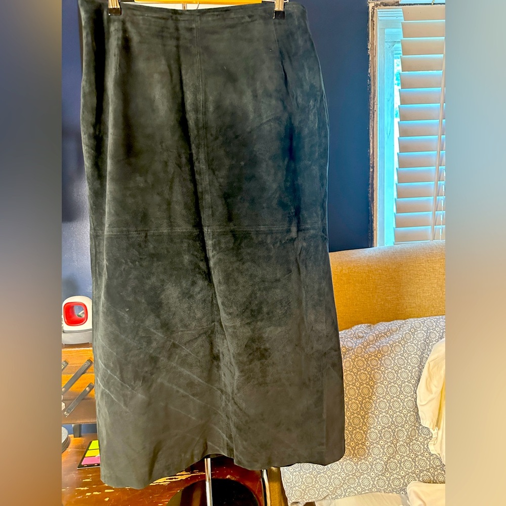Beautiful full length suede skirt from genuine leather